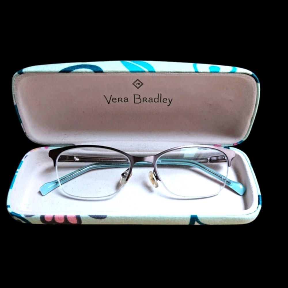Vera Bradley Noreen in Mocha Mint, Eyeglass Frames & Case ONLY